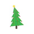 Christmas tree fir flat style design icon sign vector illustration Royalty Free Stock Photo